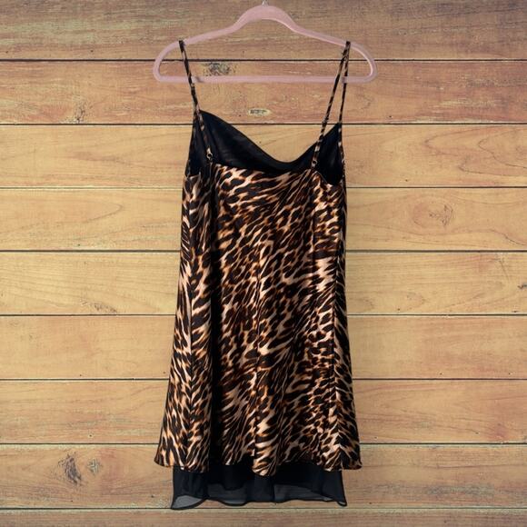 Forever 21 Leopard Print Satin Slip Dress, Large - Picture 9 of 11